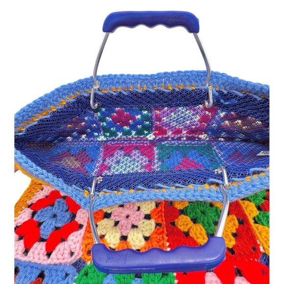 Vintage Festival Granny Square Knit Mesh Lined Tote Bag Spain - Picture 6 of 9